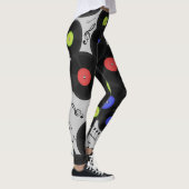 Vinyl-Platten: Muster der Musiknote Leggings (Rechts)