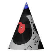 Vinyl-Platten: Muster der Musiknote Partyhütchen (Links)