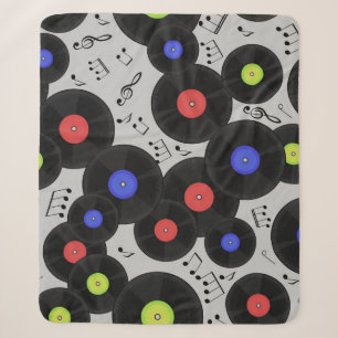 Vinyl-Platten: Muster der Musiknote Sherpadecke