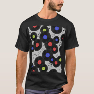 Vinyl-Platten: Muster der Musiknote T-Shirt