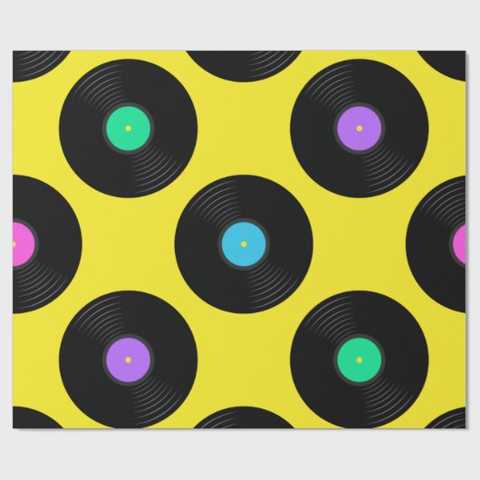 Vinyl-Platten-Muster Geschenkpapier (Flach)