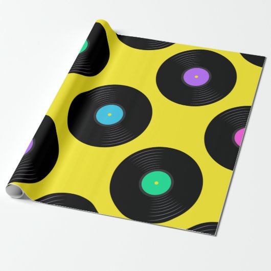 Vinyl-Platten-Muster Geschenkpapier (Ungerollt)