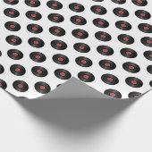 Vinyl Platten Muster | Hintergrundfarbe Geschenkpapier (Ecke)