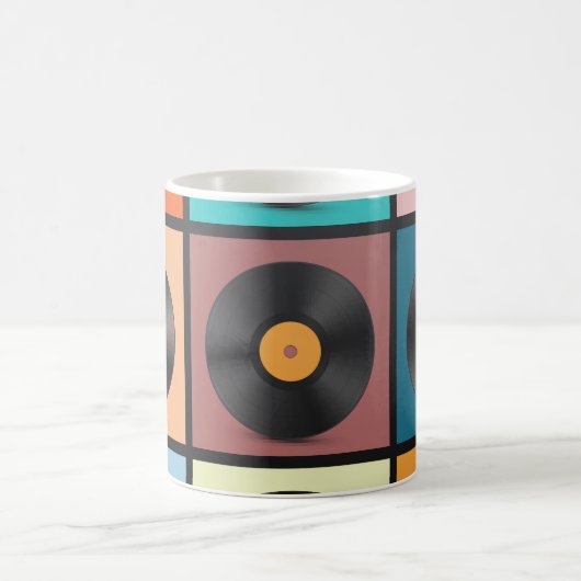 Vinyl-Platten: Retro-LP-Set. Kaffeetasse (Mittel)