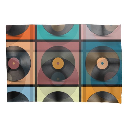 Vinyl-Platten: Retro-LP-Set. Kissenbezug (Vorderseite)