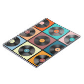 Vinyl-Platten: Retro-LP-Set. Notizblock (Linke Seite)