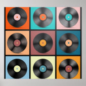 Vinyl-Platten: Retro-LP-Set. Poster (Vorne)