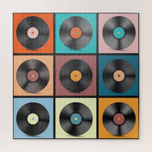 Vinyl-Platten: Retro-LP-Set. Puzzle (Vertikal)