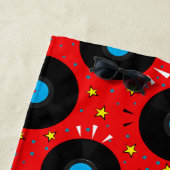 Vinyl Platten Retro Music Pattern Strandtuch (Beispiel)