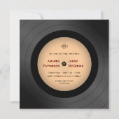 Vinyl Platten Retro Save the Date Einladung (Rückseite)
