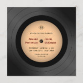 Vinyl Platten Retro Save the Date Einladung (Rückseite)