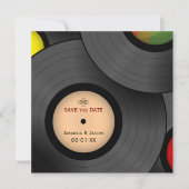 Vinyl Platten Retro Save the Date Einladung (Vorderseite)