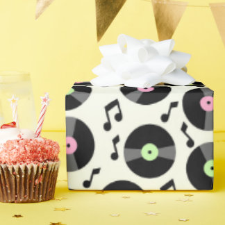 Vinyl Platten und Musiknoten Muster Geschenkpapier