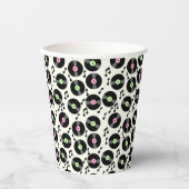 Vinyl Platten und Musiknoten Muster Pappbecher (Vorderseite)