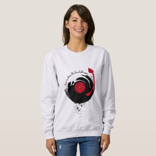 Vinyl Platten Zuhause ist, wo sich die Turntable d Sweatshirt (Vorne ganz)