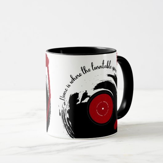 Vinyl Platten Zuhause ist, wo sich die Turntable d Tasse (VorderseiteRechts)