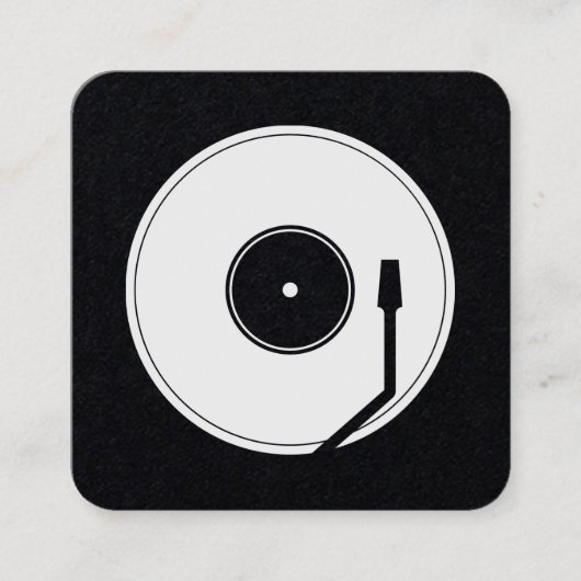 Vinyl play Form Retro Vintag Quadratische Visitenkarte (Vorderseite)