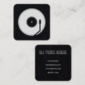 Vinyl play Form Retro Vintag Quadratische Visitenkarte (Vorne/Hinten)