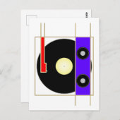 Vinyl Player Postkarte (Vorne/Hinten)