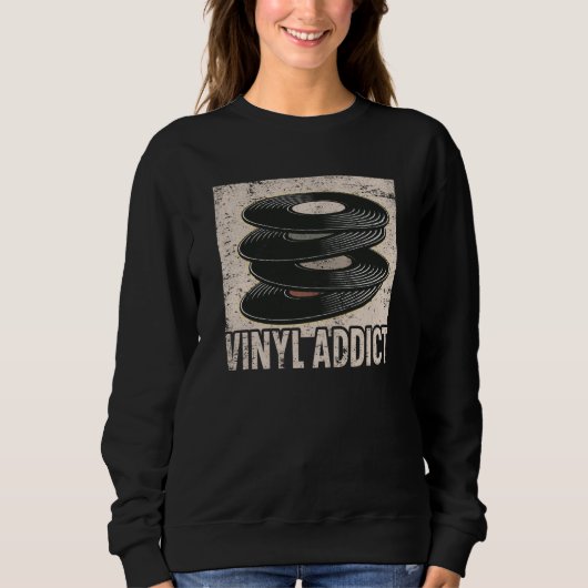 Vinyl Player Vinyl Record Player Music Sweatshirt (Vorderseite)