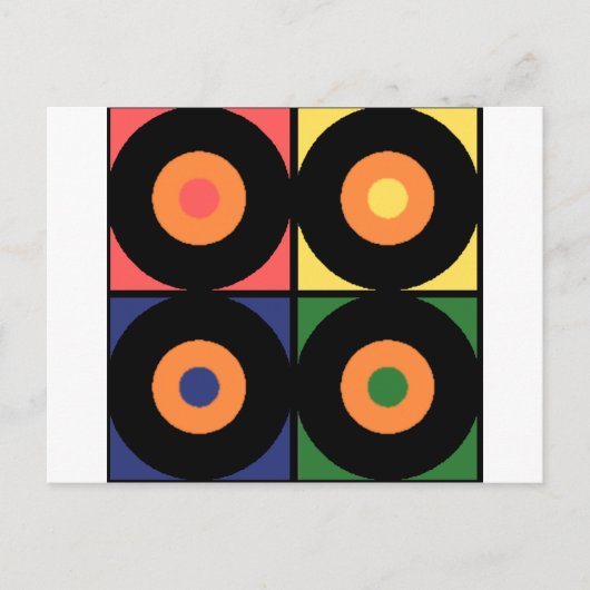 Vinyl Pop Art Postkarte (Vorderseite)