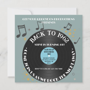 Vinyl Record 60. Geburtstagsparty Einladung