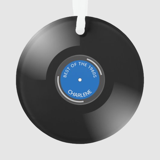 Vinyl Record Album Design Akronylic Ornament (Rückseite)