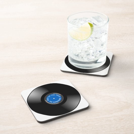 Vinyl Record Album Design Beverage Coaster Getränkeuntersetzer (Rechte Seite)