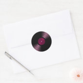 Vinyl Record Album in Rosa Runder Aufkleber (Umschlag)