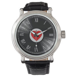 Vinyl record and music elements Watch Armbanduhr