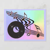 Vinyl Record and Notes Postcard Postkarte (Vorderseite)