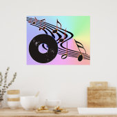 Vinyl Record and Notes Poster (Küche)