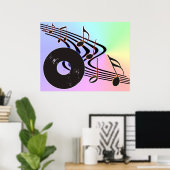 Vinyl Record and Notes Poster (Heimbüro)