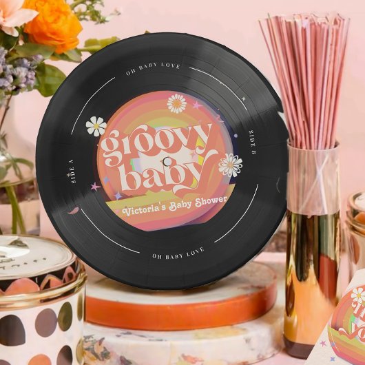 Vinyl Record Baby Dusche Pappteller