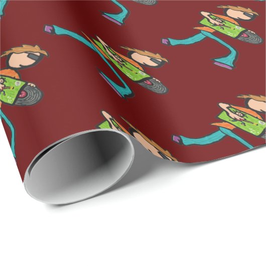 Vinyl Record Collection Geschenkpapier (Rolleneckpunkt)
