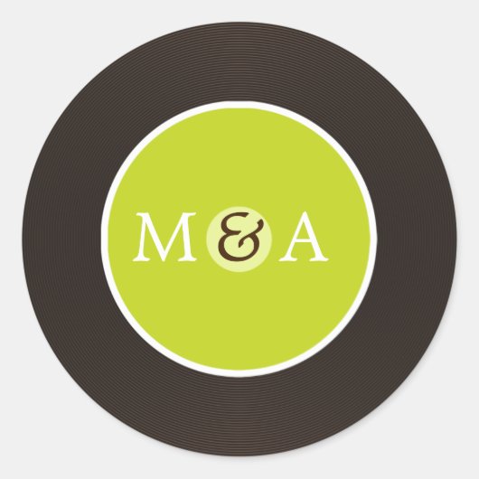 Vinyl Record Custom Wedding Runder Aufkleber (Vorderseite)