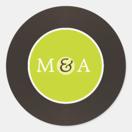 Vinyl Record Custom Wedding Runder Aufkleber