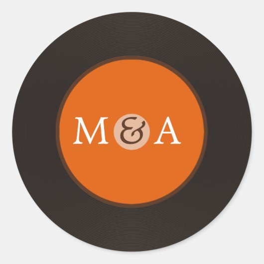 Vinyl Record Custom Wedding Runder Aufkleber (Vorderseite)
