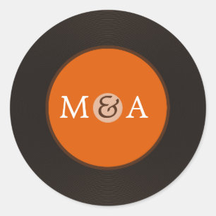 Vinyl Record Custom Wedding Runder Aufkleber