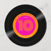 Vinyl Record Disco Hot Pink Orange Tischnummer (Vorderseite)