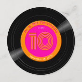 Vinyl Record Disco Hot Pink Orange Tischnummer (Rückseite)