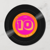 Vinyl Record Disco Hot Pink Orange Tischnummer (Vorderseite)