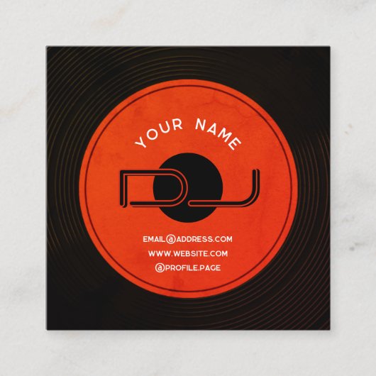 Vinyl record DJ Quadratische Visitenkarte (Vorderseite)
