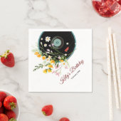 Vinyl Record, floral, Oldies Rustic, women music Serviette (Beispiel)