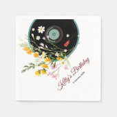 Vinyl Record, floral, Oldies Rustic, women music Serviette (Vorderseite)