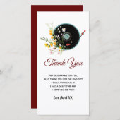 Vinyl Record, floral, Oldies Rustikal, Frauenmusik Dankeskarte (Vorne/Hinten)