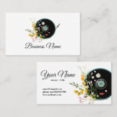 Vinyl Record , floral, Oldies Rustikal Visitenkarte (Vorne/Hinten)
