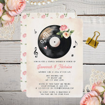 Vinyl Record Floral Watercolor Paare Dusche