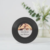 Vinyl Record Foto Hochzeit Einladung (Stehend Vorderseite)
