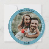 Vinyl Record Foto Save the Date Retro Blue (Rückseite)
